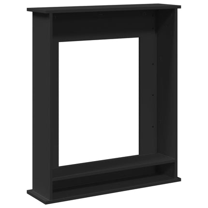 forsats til pejs 75x20x87,5 cm konstrueret træ sort