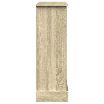forsats til pejs 90x30x90 cm konstrueret træ sonoma-eg