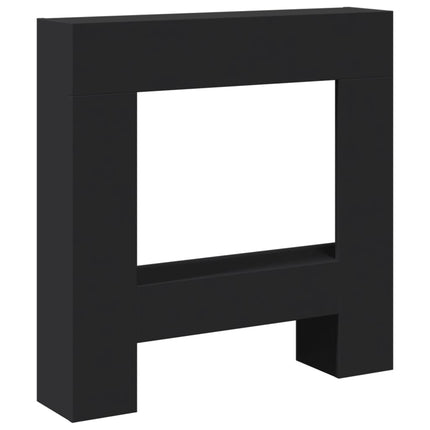 forsats til pejs 81x18x82 cm konstrueret træ sort