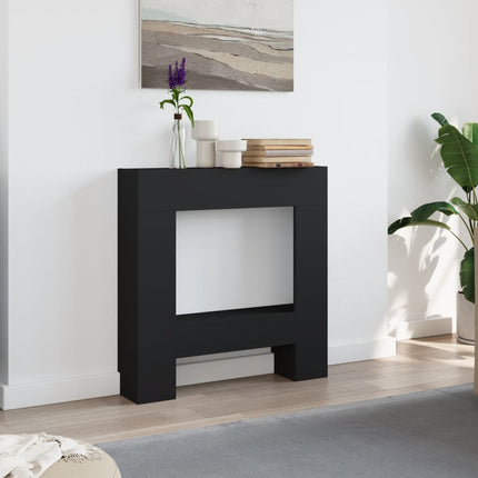 forsats til pejs 81x18x82 cm konstrueret træ sort