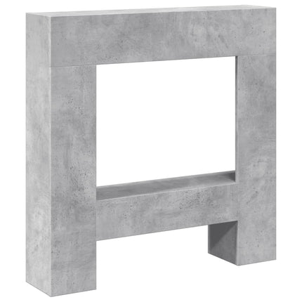 forsats til pejs 81x18x82 cm konstrueret træ betongrå