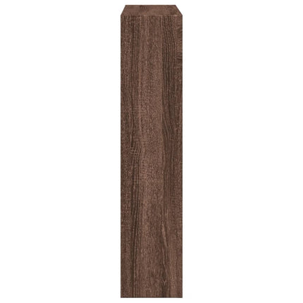 forsats til pejs 81x18x82 cm konstrueret træ brun egetræ