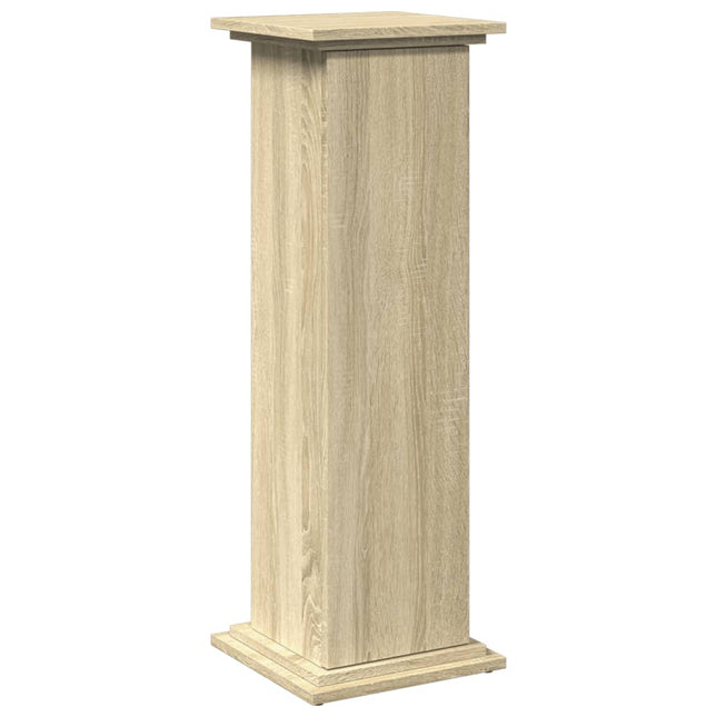 piedestal med opbevaring 31x30x90 cm konstrueret træ sonoma-eg