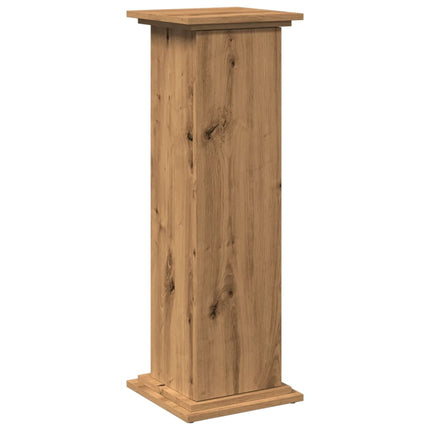piedestal med opbevaring 31x30x90 cm konstrueret træ kunsteg
