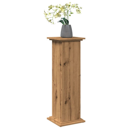 piedestal med opbevaring 31x30x90 cm konstrueret træ kunsteg