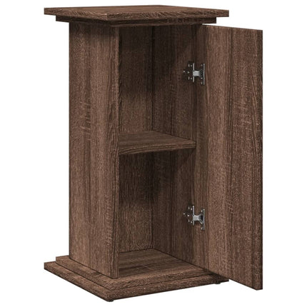 piedestal med opbevaring 31x30x60 cm konstrueret træ brun eg