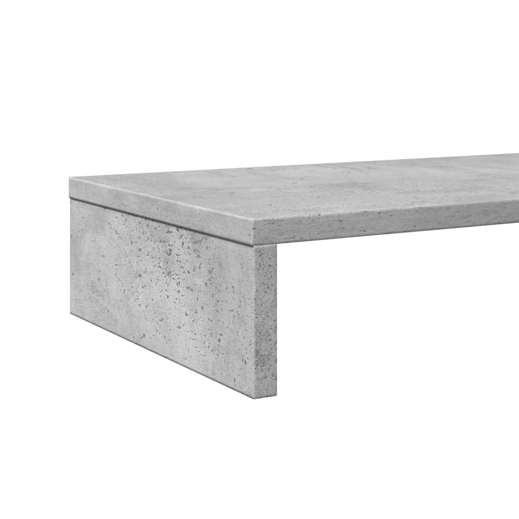 skærmstander 100x27x10 cm konstrueret træ betongrå