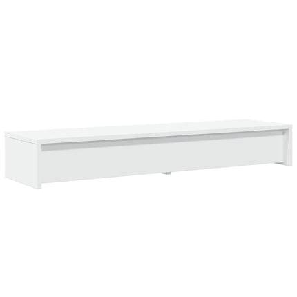skærmstativ med skuffer hvid 100x27x15 cm konstrueret træ