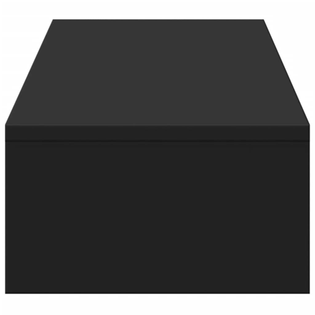 skærmholder med skuffer 100x27x15 cm konstrueret træ sort