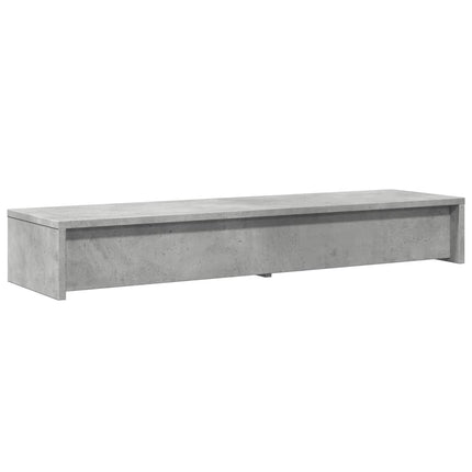 skærmholder med skuffer 100x27x15 cm konstrueret træ betongrå