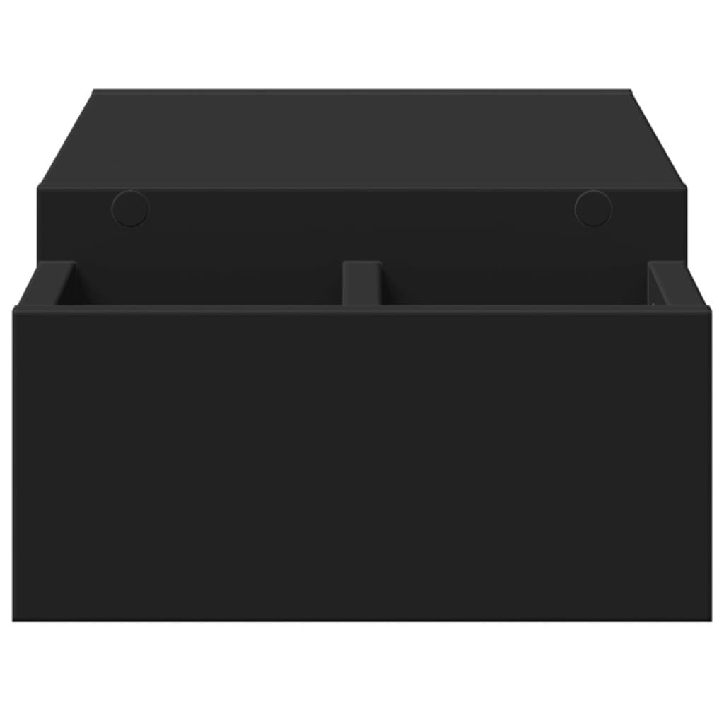 skærmholder med opbevaring 70x27x15 cm konstrueret træ sort