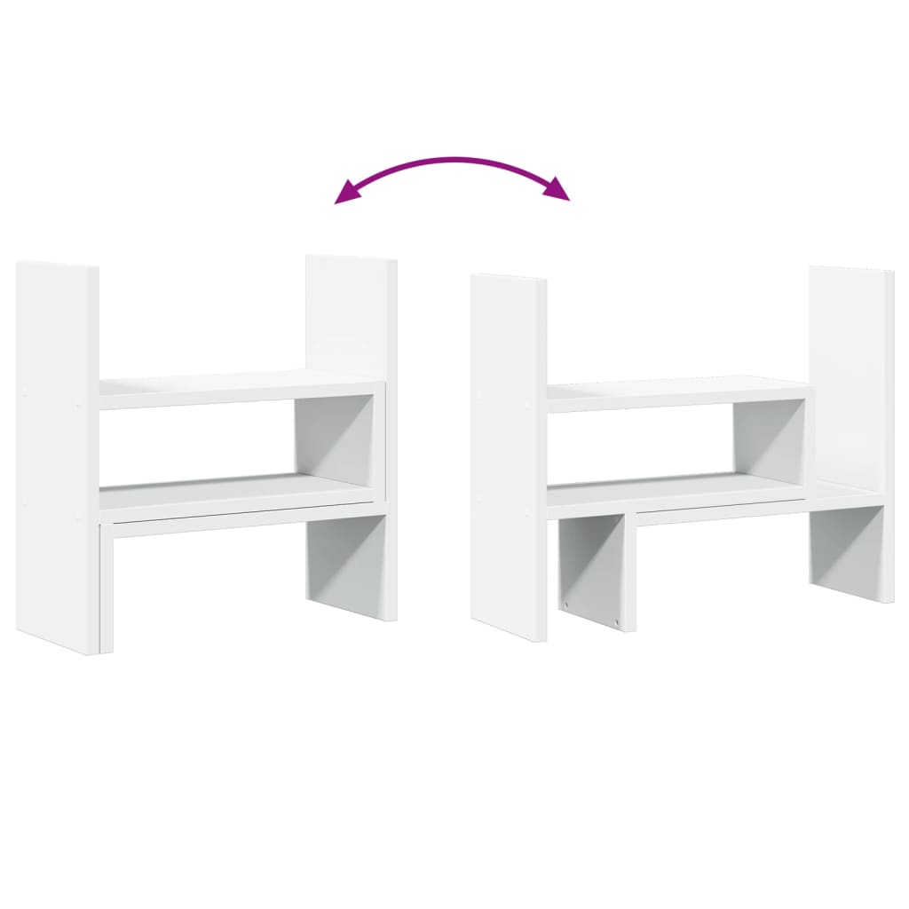 hylde til skrivebord 40x17x41 cm konstrueret træ hvid