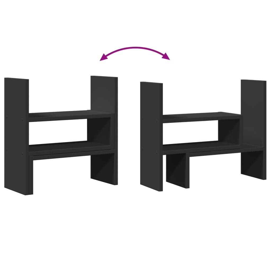 hylde til skrivebord 40x17x41 cm konstrueret træ sort