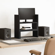 hylde til skrivebord 40x17x41 cm konstrueret træ sort