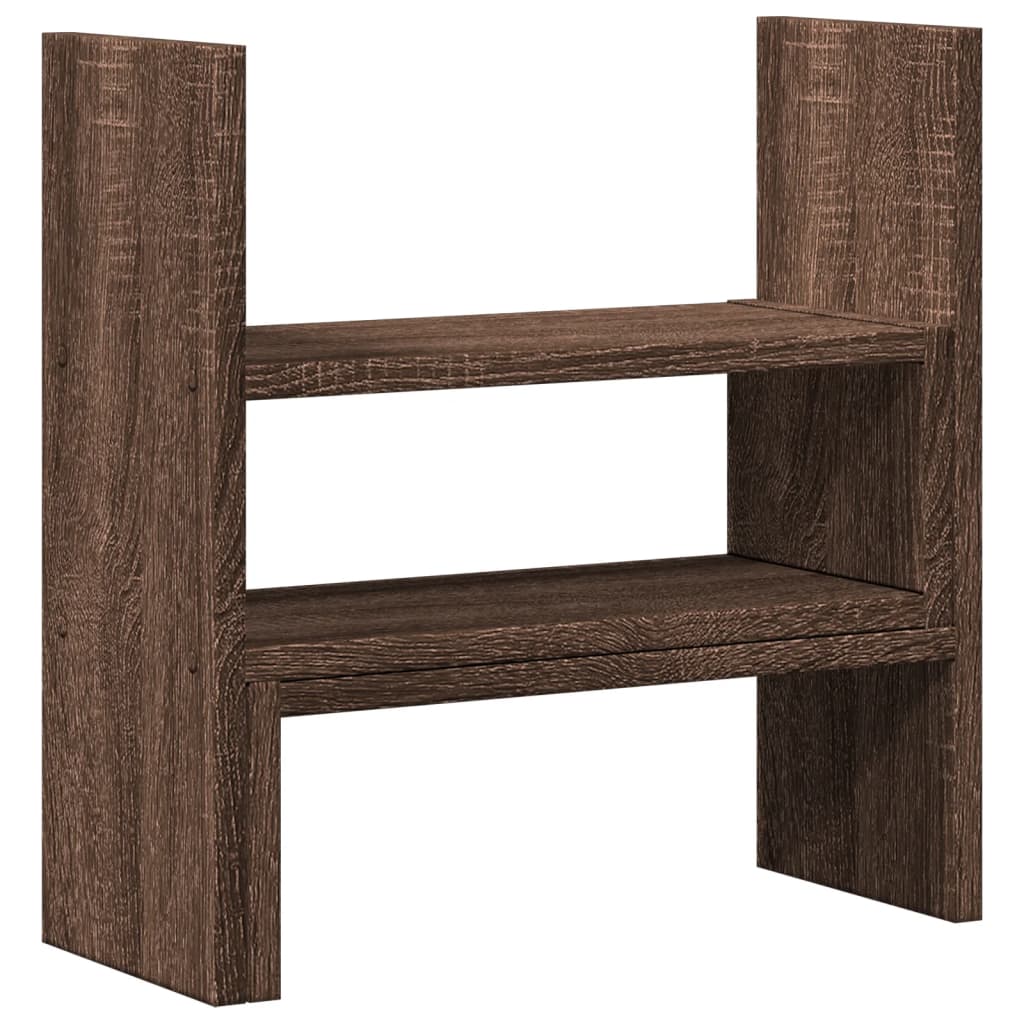 hylde til skrivebord 40x17x41 cm konstrueret træ brunt eg