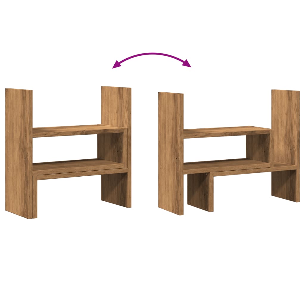 hylde til skrivebord 40x17x41 cm konstrueret træ kunsteg