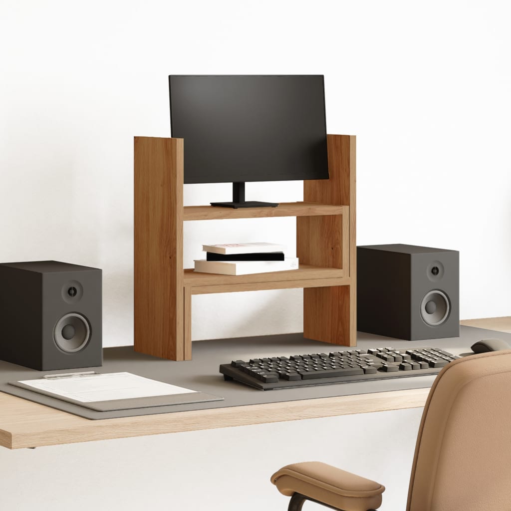 hylde til skrivebord 40x17x41 cm konstrueret træ kunsteg