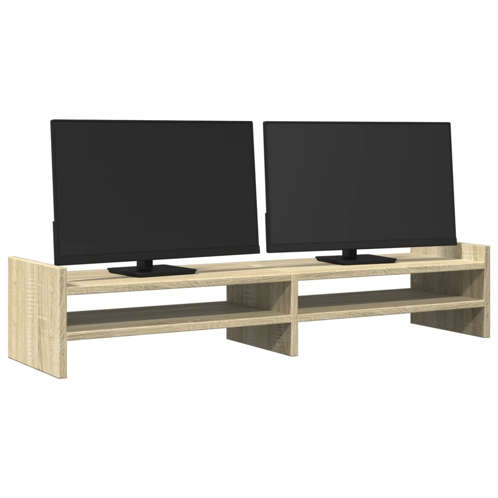 skærmstander 100x27x20 cm konstrueret træ sonoma-eg