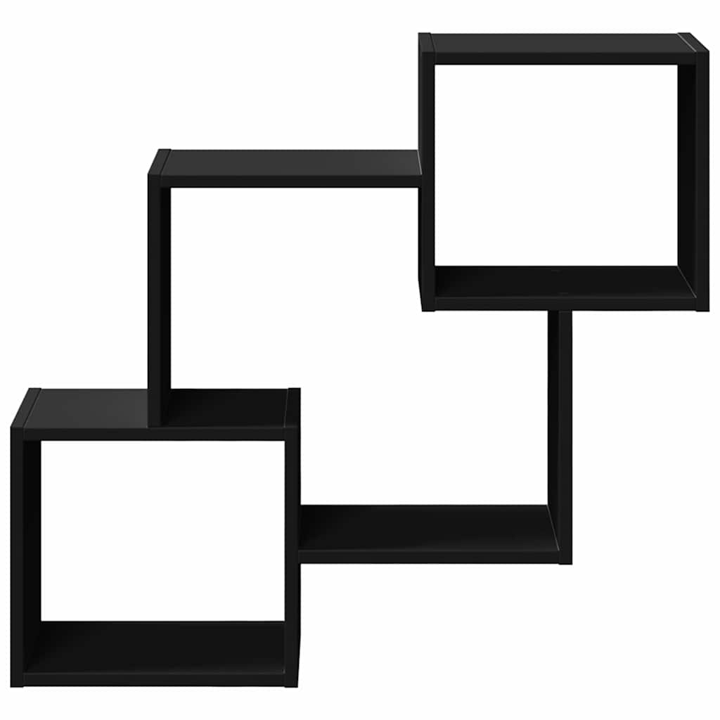 vægskab 78x18x71 cm konstrueret træ sort