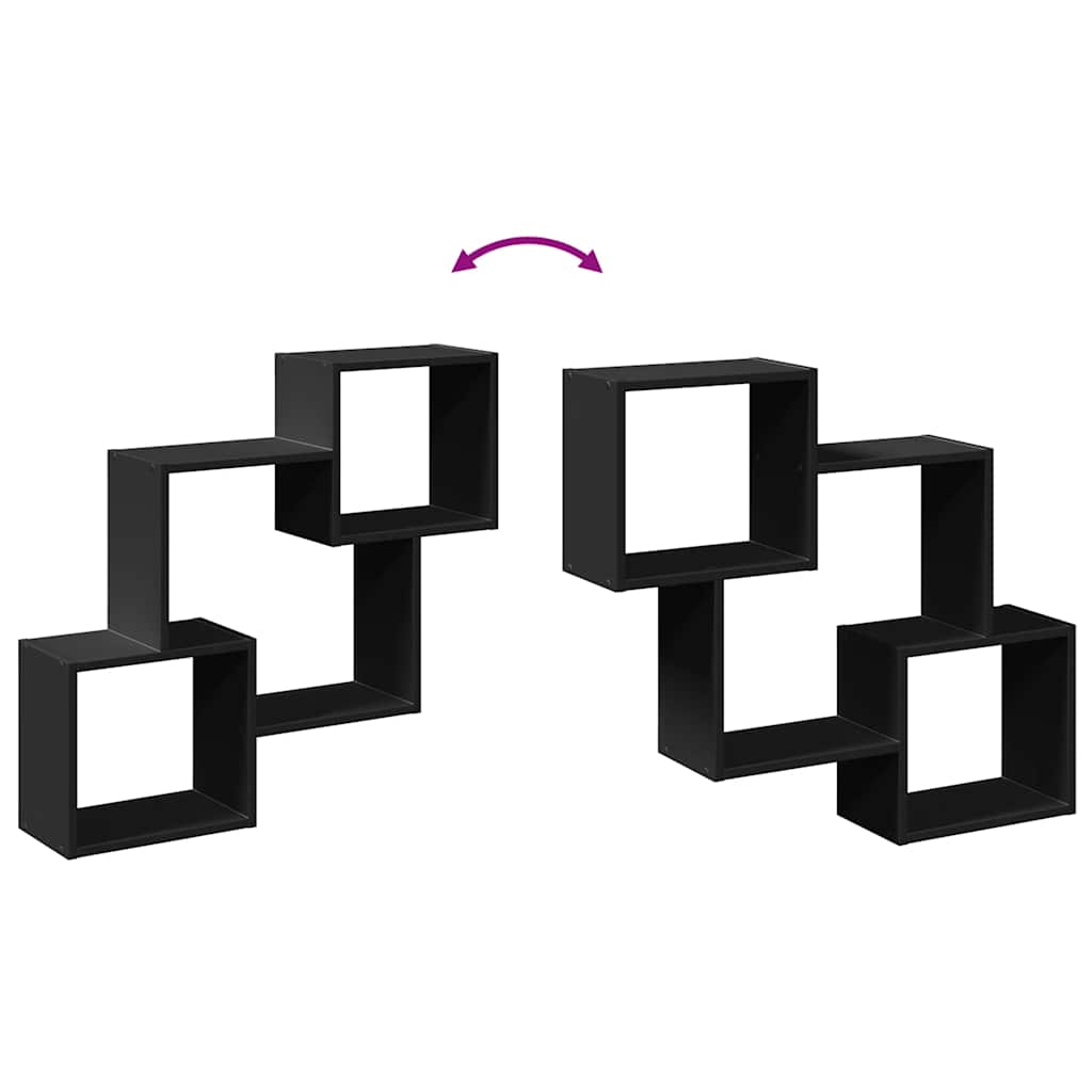 vægskab 78x18x71 cm konstrueret træ sort