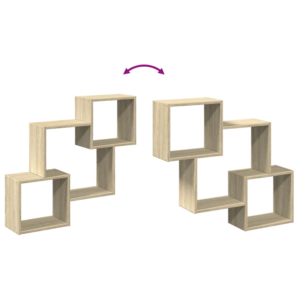 vægskab 78x18x71 cm konstrueret træ sonoma-eg