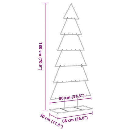 dekorativt juletræ 180 cm metal sort