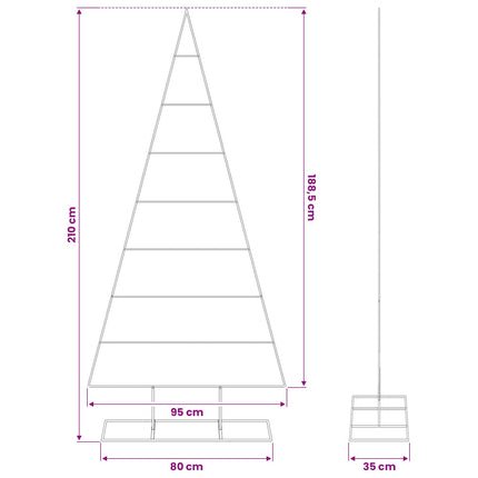 dekorationstræ 210 cm metal sort