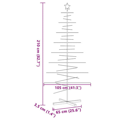 dekorationstræ med træfod 210 cm metal sort