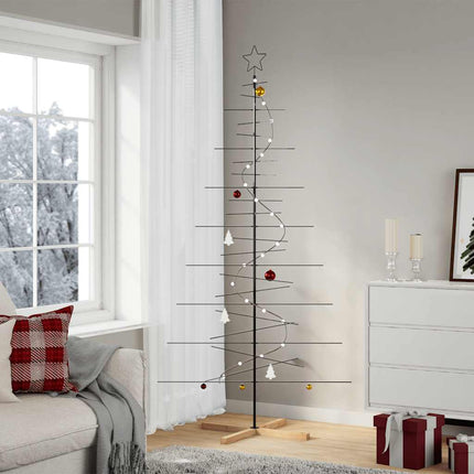 dekorationstræ med træfod 210 cm metal sort