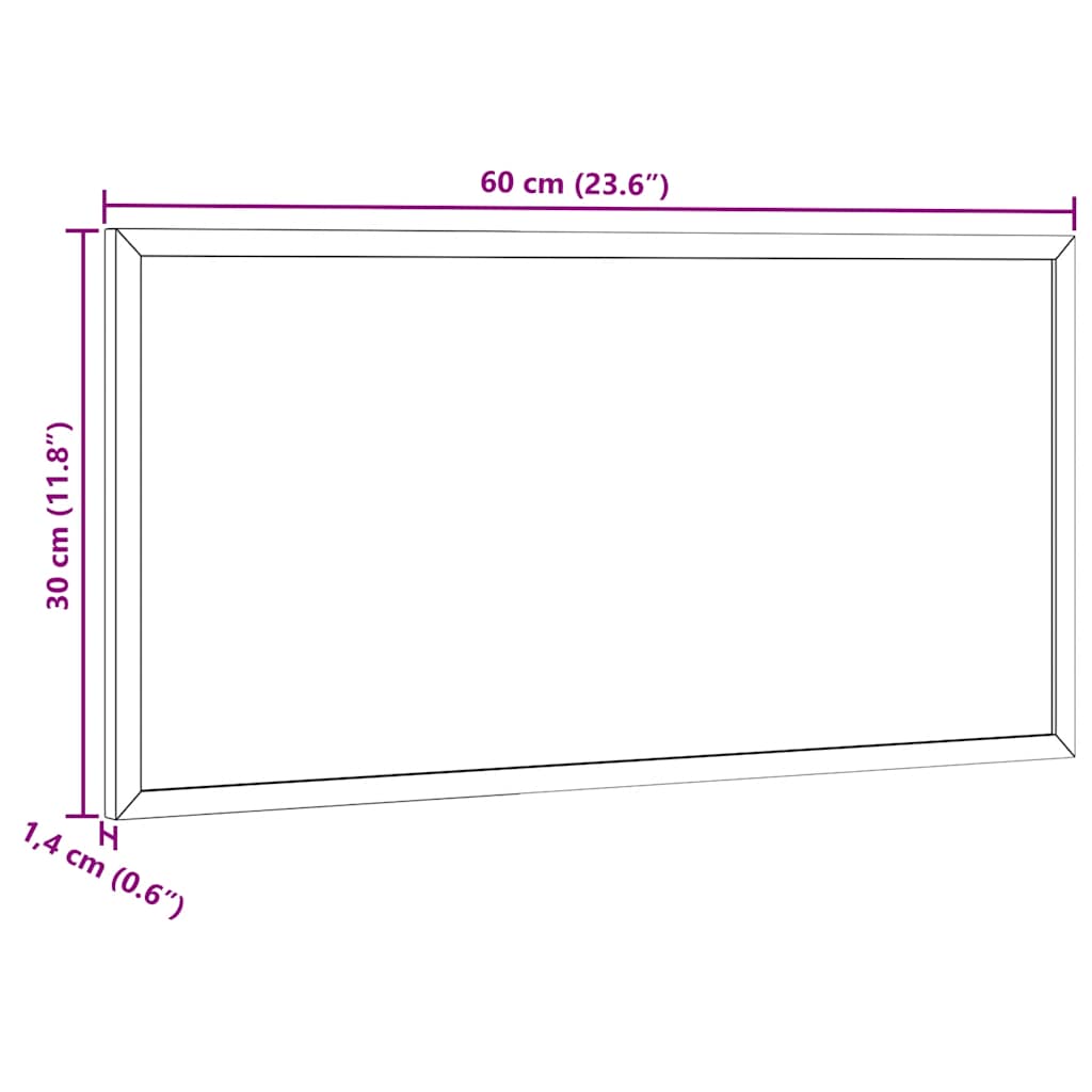 magnetisk whiteboardtavle med ramme i massivt fyrretræ 60x30 cm