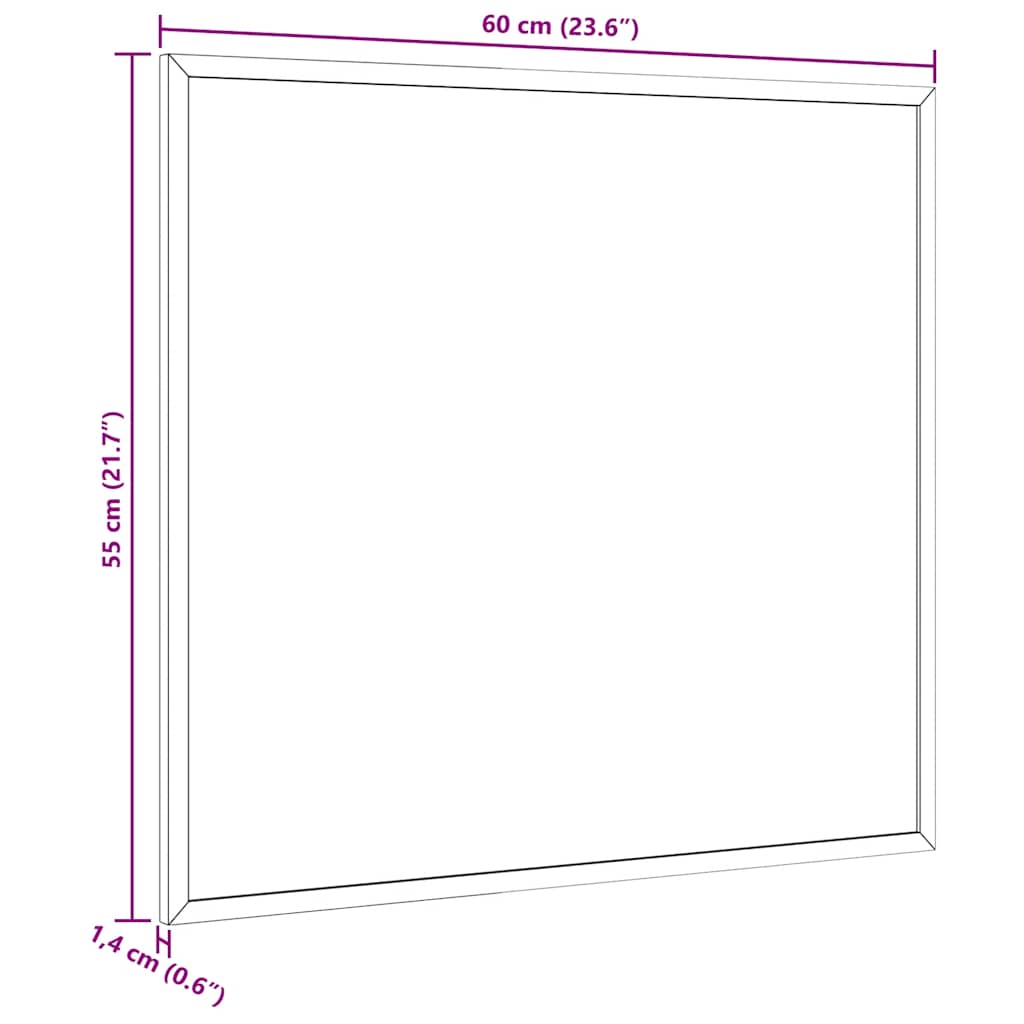 magnetisk whiteboardtavle med ramme i massivt fyrretræ 60x55 cm