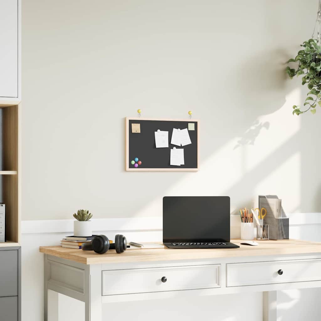 kridttavle med ramme af massivt fyrretræ 40x30 cm sort