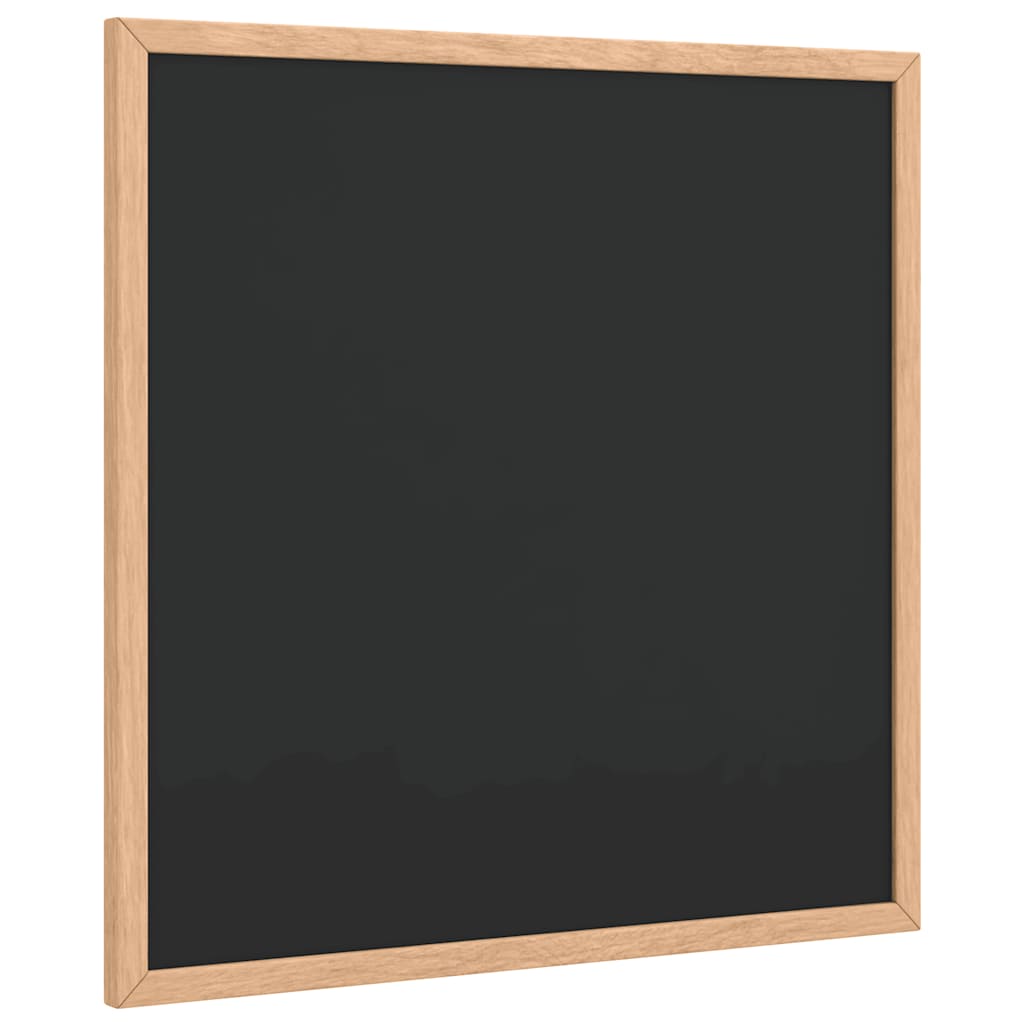 kridttavle med ramme af massivt fyrretræ 40x40 cm sort