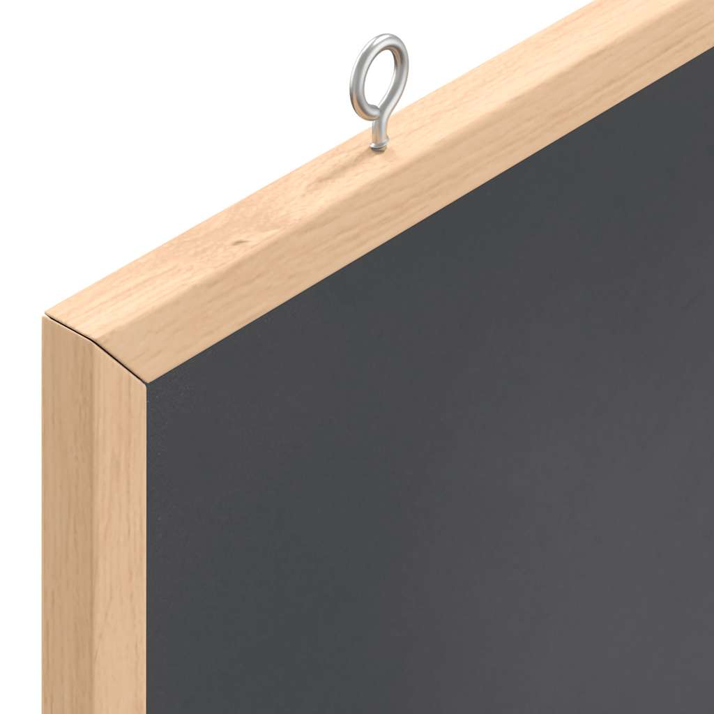 tavle med ramme af massivt fyrretræ sort 80x55 cm