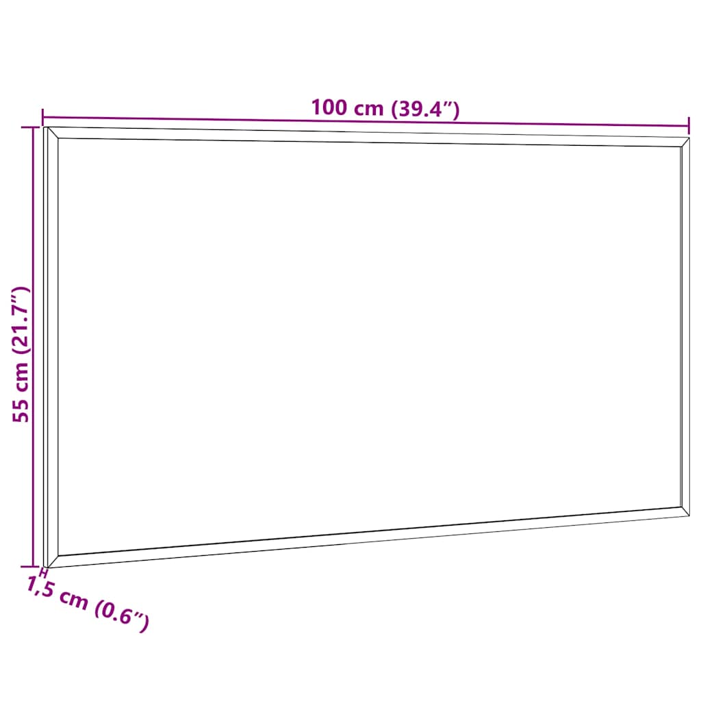 tavle med ramme af massivt fyrretræ sort 100x55 cm