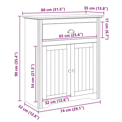 gangskab BODO 80x35x90 cm hvid