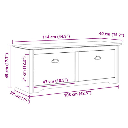 gangbænk BODO 114x40x45 cm hvid
