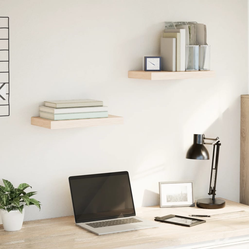 væghylder 2 stk. 40x23,5x4 cm konstrueret træ