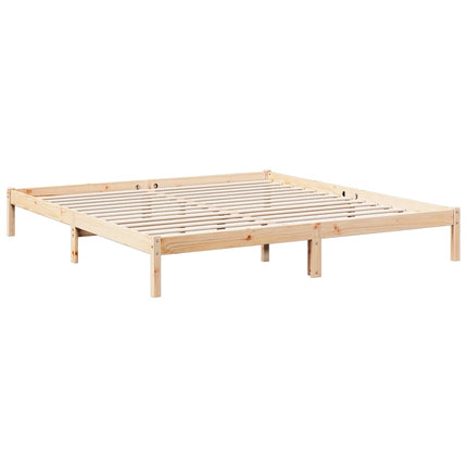 ekstra lang sengeramme uden madras 200x210 cm massivt fyrretræ