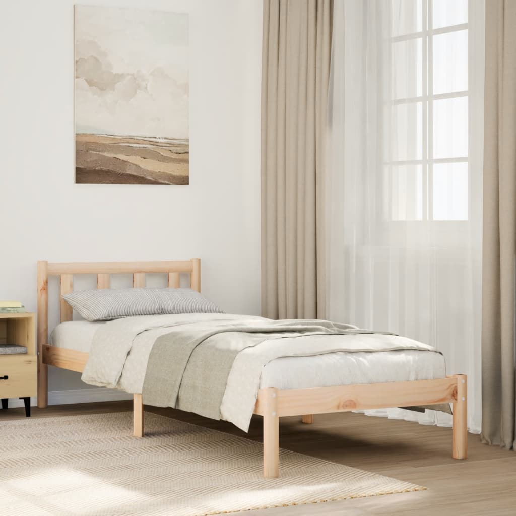 ekstra lang sengeramme uden madras 100x210 cm massivt fyrretræ billede