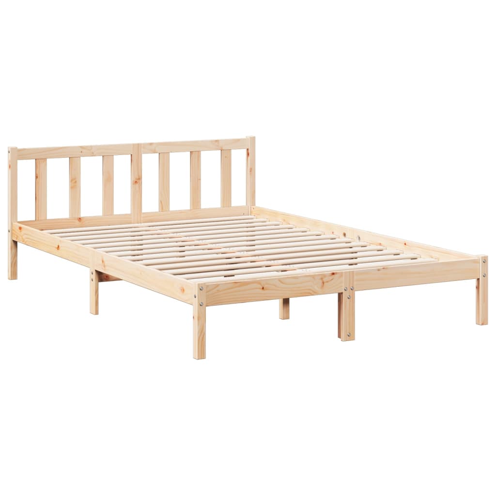 ekstra lang sengeramme uden madras 140x210 cm massivt fyrretræ