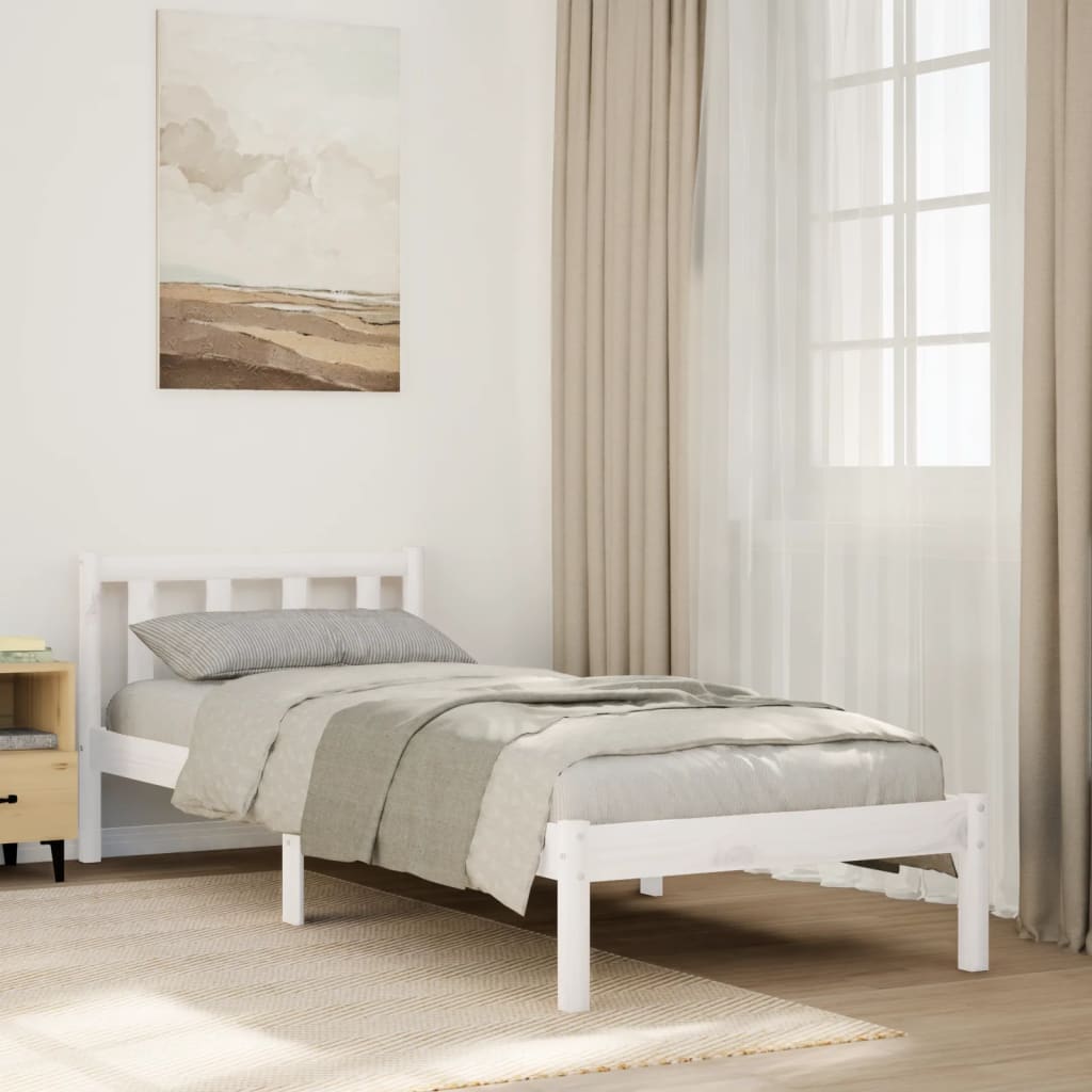 ekstra lang sengeramme uden madras 80x220 cm massivt fyrretræ billede