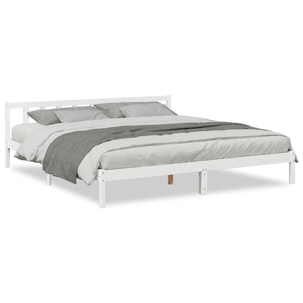 ekstra lang sengeramme uden madras 200x220 cm massivt fyrretræ