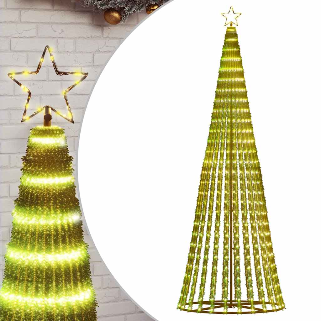 LED-juletræ 475 LED'er 247 cm varmt hvidt lys