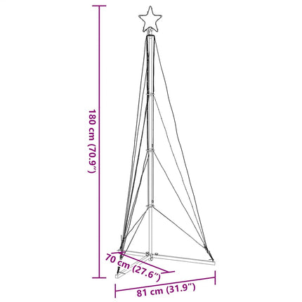 LED-juletræ 363 LED'er 182 cm blåt lys