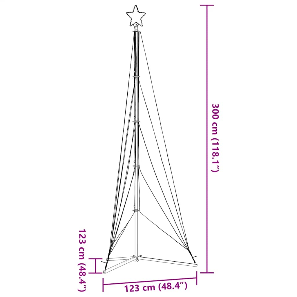 LED-juletræ 525 LED'er 302 cm varmt hvidt lys