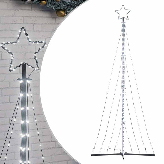 LED-juletræ 447 LED'er 250 cm koldt hvidt lys
