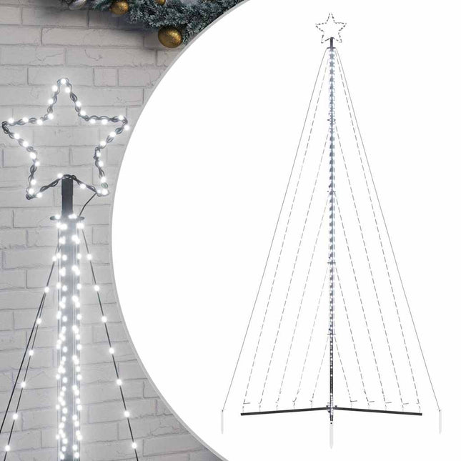 LED-juletræ 570 LED'er 399 cm koldt hvidt lys
