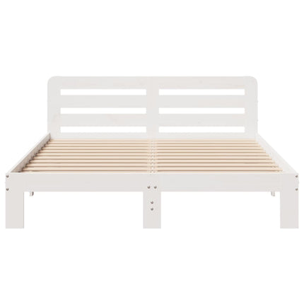 sengeramme uden madras 140x200 cm massivt fyrretræ hvid