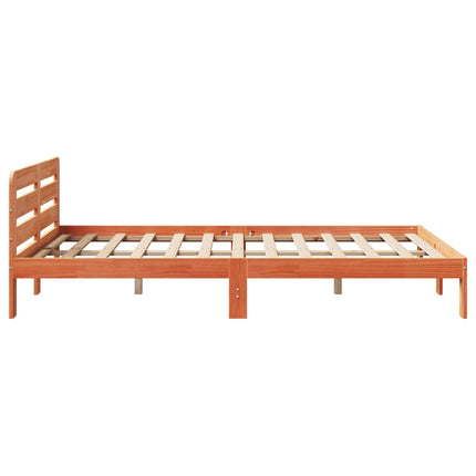 sengeramme uden madras 140x200 cm massivt fyr gyldenbrun